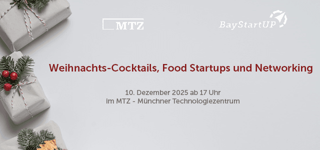 Weihnachtliches Startup Networking von MTZ und BayStartUP