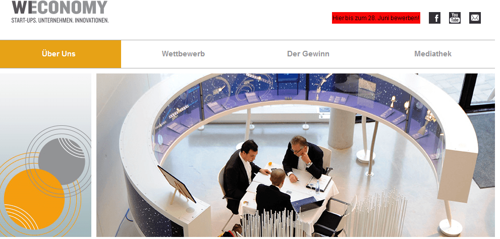 Gründerinitiative: Bis Ende Juni für WECONOMY 2015 bewerben