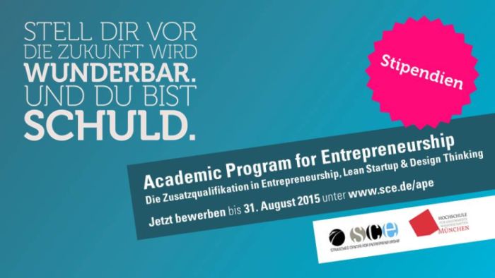 Academic Program for Entrepreneurship (APE): Bewerbung und Stipendien!