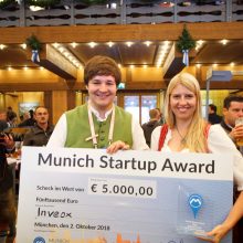 Maria Driesel und Dominik Sievert, Gründer des Health-Startup Inveox und Gewinner des Munich Startup Awards 2018